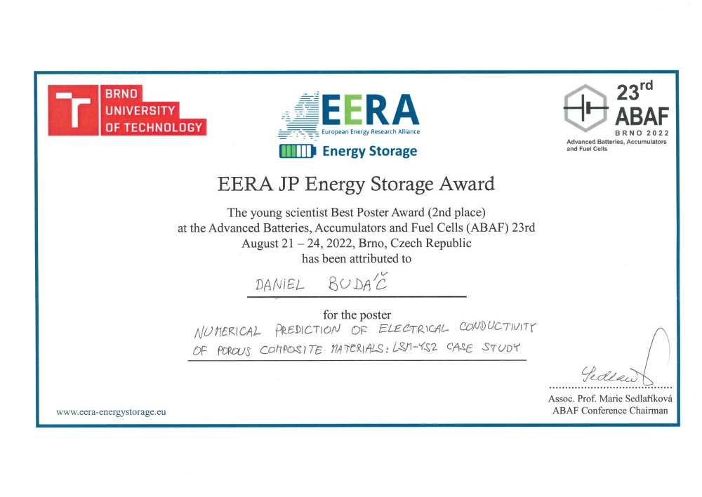 Cena za nejlepší poster na konferenci ABAF 2022