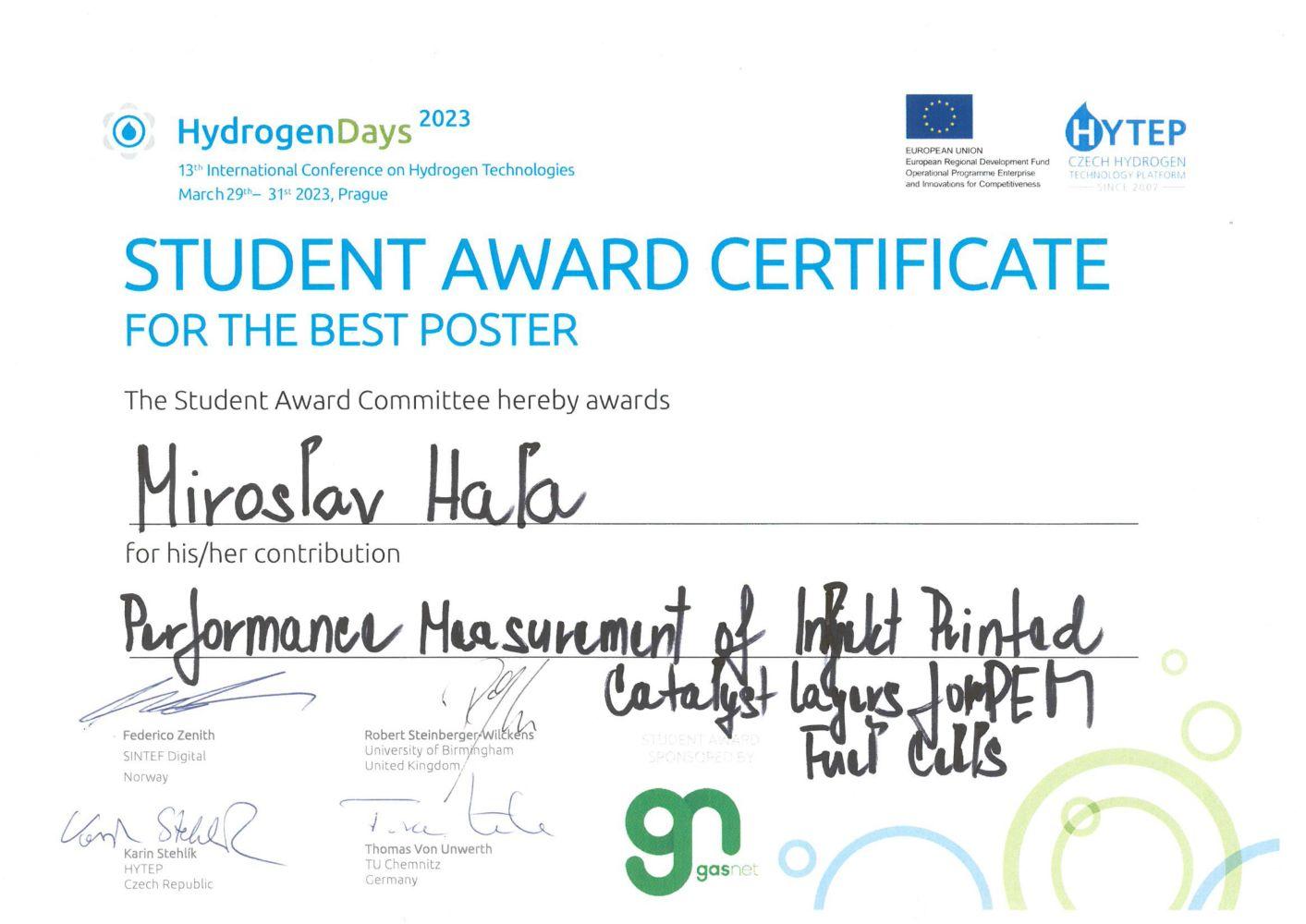 The best poster at HydrogenDays 2023